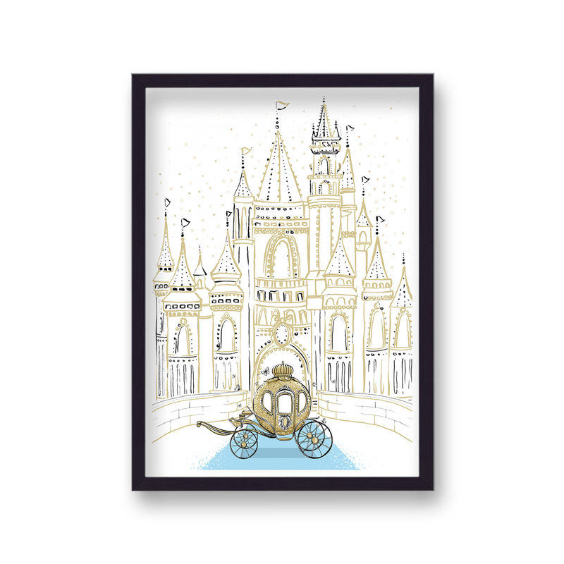 Princess Castle And Carriage - Single Picture Frame Print