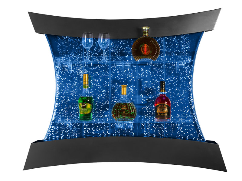 Multifunctional LED Changing Water Bubble Wall Mounted Wine Cabinet with 7-Colour Display Shelf - Perfect for Living Room, Home, Bar, Buffet, Party, Sensory Items & New Year Decor