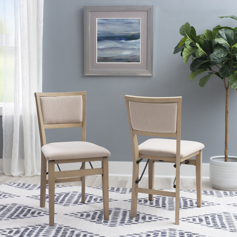 Busse Padded Foldable Dining Chairs, Grey Wash