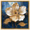 Gilded Bloom in Cobalt Canvas Elegant Floral Art by Art Remedy