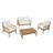 Daphne 5 - Person Seating Group with Natural Cushions and Cream Parasol