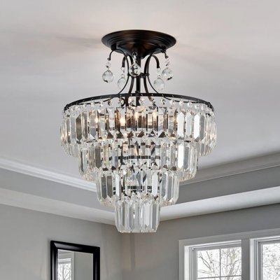 Plafonnier semi-encastré cristal