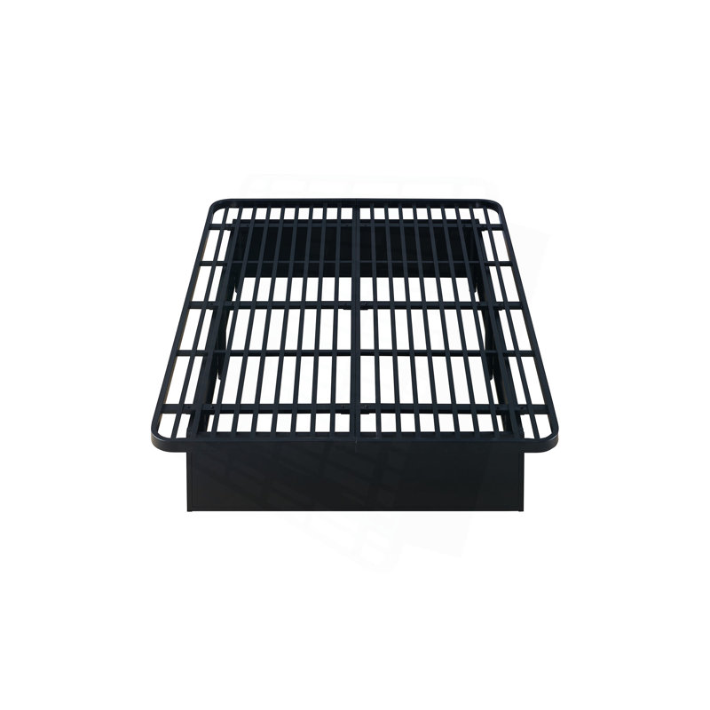 Modern Style Heavy Duty Cal King Size Bed Base Frame Made With Metal In Black