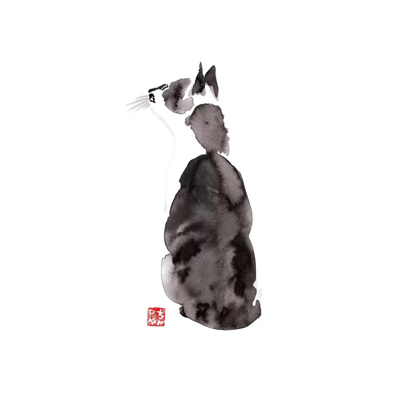 «Dreamer Cat» par Péchane, reproduction d'art sur toile tendue, H 12 po x l 8 po x P 0,75 po