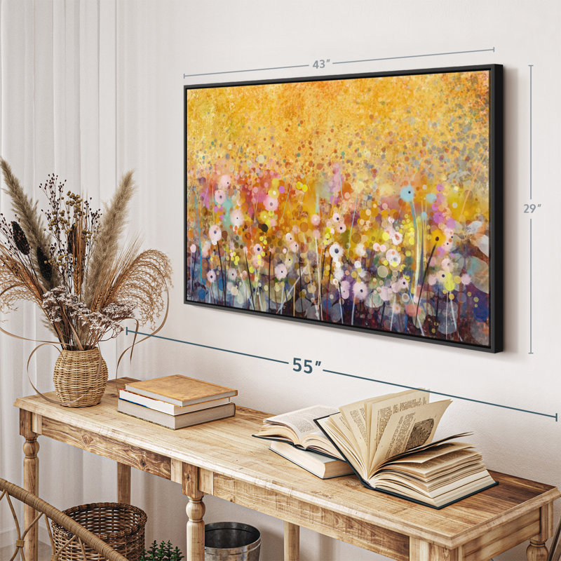 Abstrait «Soft Color Abstract Flowers Canvas Print», H 29 po x l 43 po