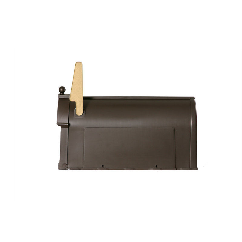 Ambrose Large Bronze Plastic Post Mount Mailbox