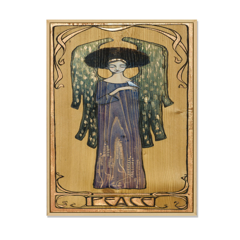 «Imperial Angel Klimt», reproduction d'art sur toile, H 36 po x l 24 po x P 1 po, Toile brune avec cadre flottant