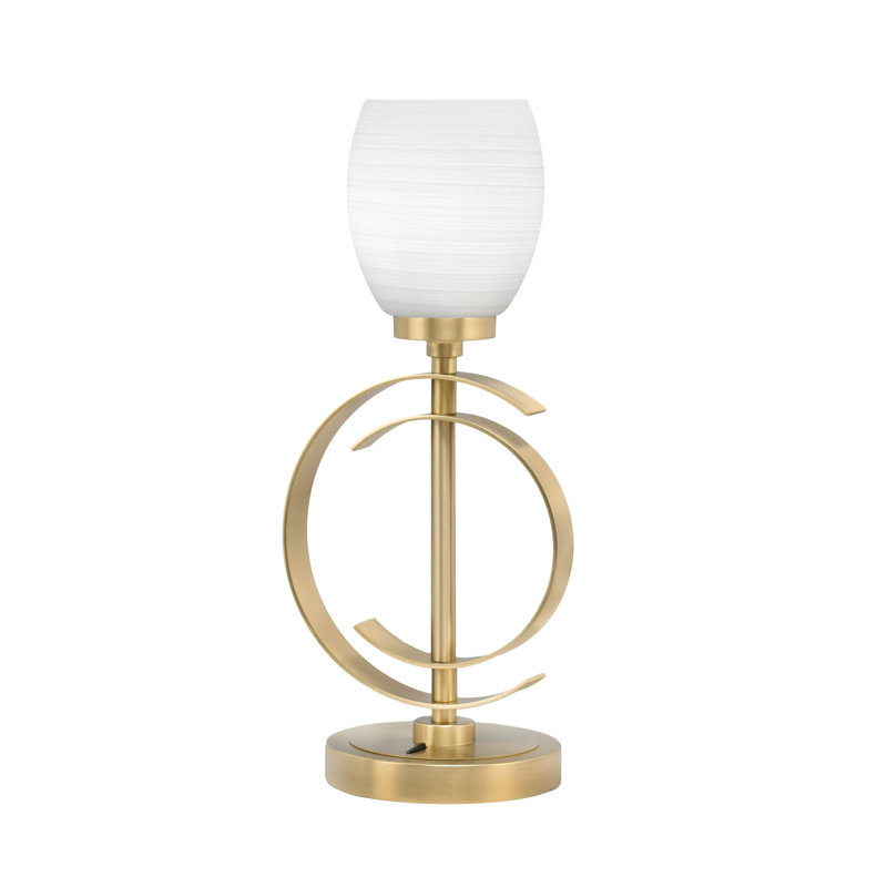 Lampe de table en acier inoxydable Jarelin, Blanc, Laiton