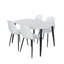 Huetter 5-Piece Casual Dining Set - Spacious Rectangular Table & 4 Curved Plastic Chairs-1390103034-1408555231