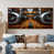 Toile avec cadre flottant brun