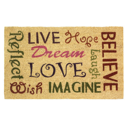 Tapis d'entrée antidérapant Leyla Live Love Laugh