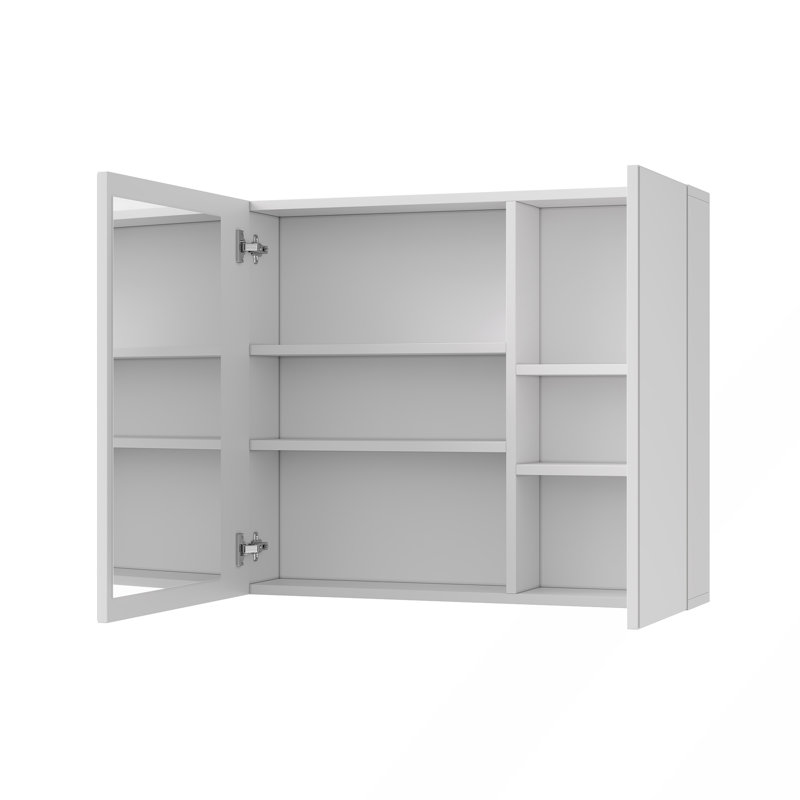 Manigault 700 Wall Mounted Framed Mirrored Bathroom Cabinets 4 Adjustable Shelves with Mirror