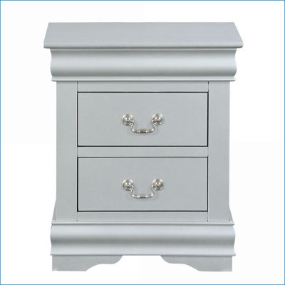 Platinum Classic 2-Drawer Nightstand with Metal Glides