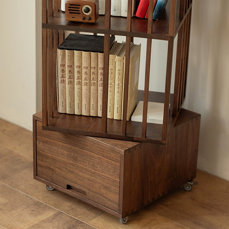 Bibliothèque standard en bois massif Nut-Brown