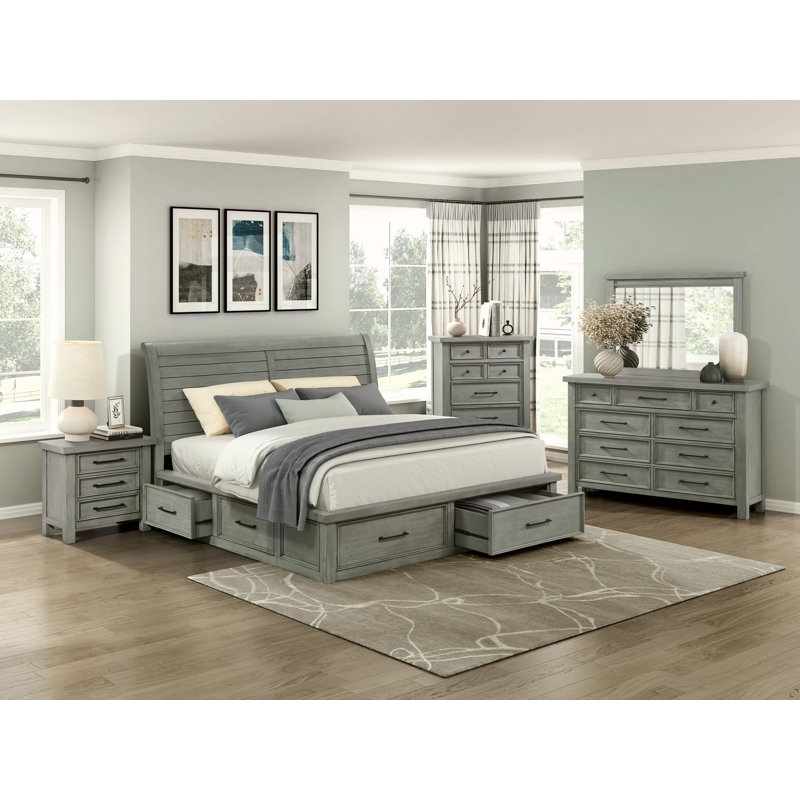 Armoire de chevet transitionnelle 3 pièces