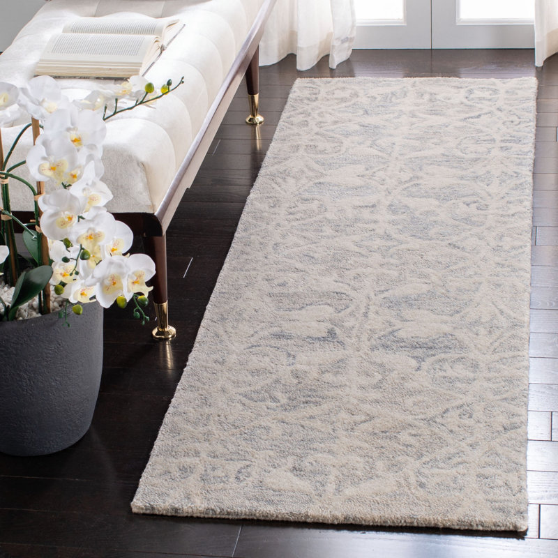 Davvid Hand Tufted Wool Geometric Rug, Runner 2'3" x 7'