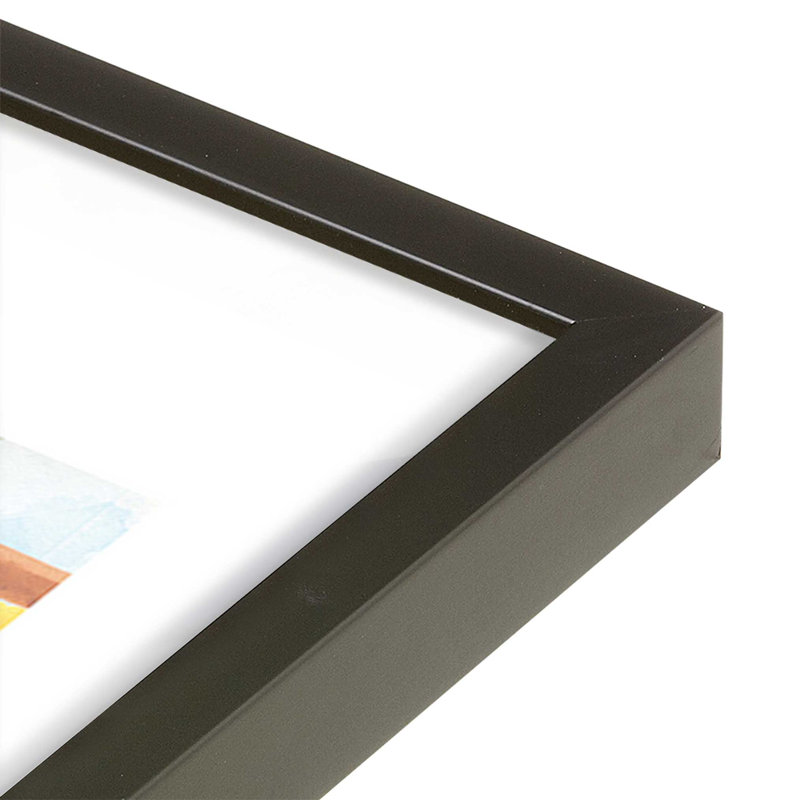 Reproduction d'art «Lemon Coast Serenity», H 11 po x l 9 po, Cadre d'angle ouvert noir satiné