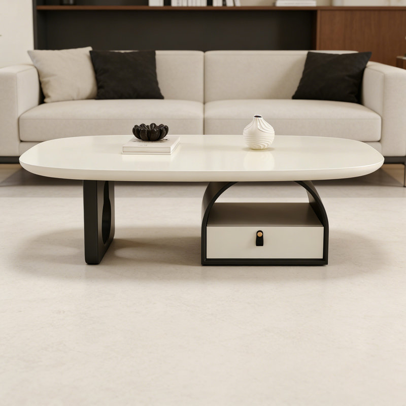Table basse avec petit tiroir Creative, H 15,74 po x L 47,24 po x l 25,59 po, Noir