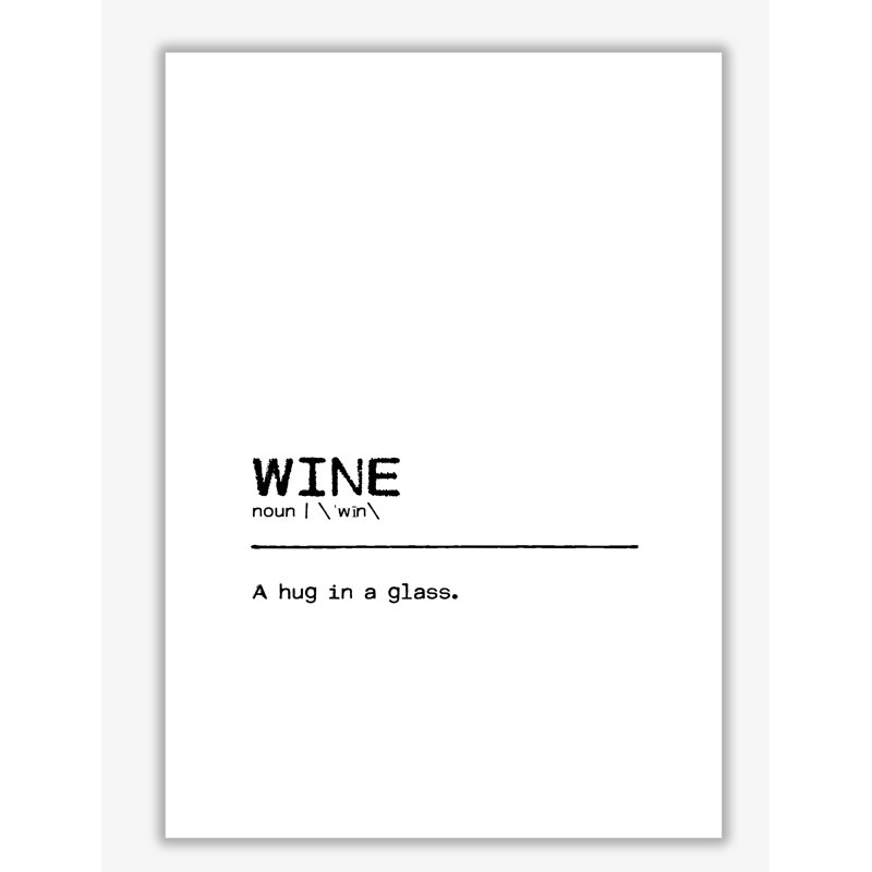 Wine Hug - Print, No Frame, 42 cm H x 30 cm W x 1 cm D