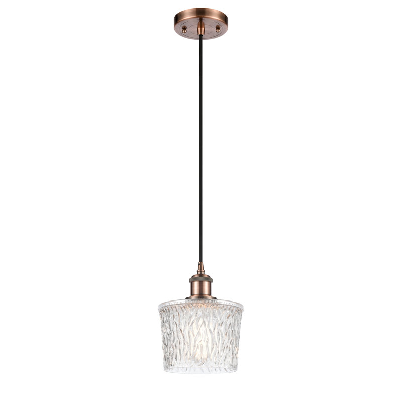 Camire 1 - Light Single Pendant, Antique Copper, 6 Watt Vinage LED Bulb, 16.25'' H