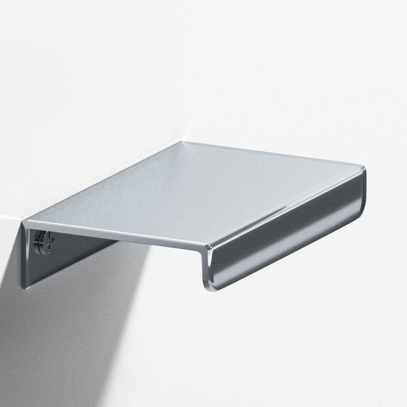 Poignée de bord avec rebord droit, Chrome poli, 6"