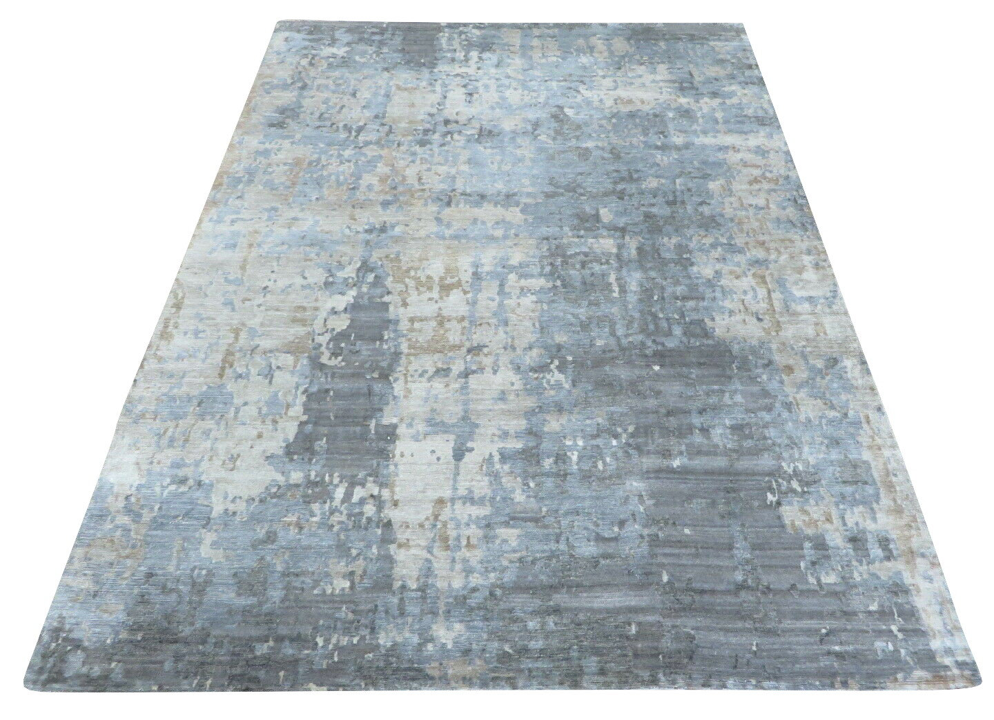 Gray 14x10 Rug Isabelline One-of-a-Kind Hand-Knotted Gray 10' x 14' Silk Area Rug ...