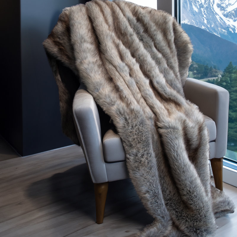 Jeté en fausse fourrure de luxe Thomas Collection®, L 60 po x L 96 po