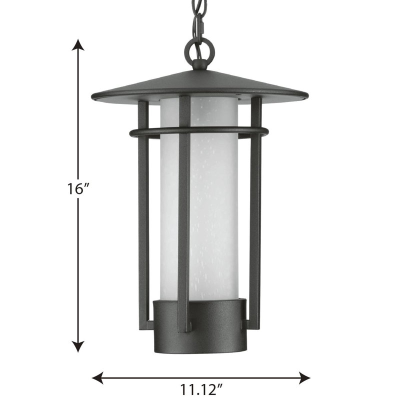 Lanterne suspendue d'extérieur 1 lumière noire H 16 po Hollman