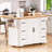 56 Inch Kitchen Island With Drop Leaf, Power Outlet, And Spacious Storage On Wheels, Perfect For Modern And Rustic Kitchens-1612922173