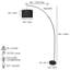 Lampe sur pied arquée noire 78 po avec abat-jour KD - Éclairage élégant et contemporain pour toute pièce-107080888-107080891