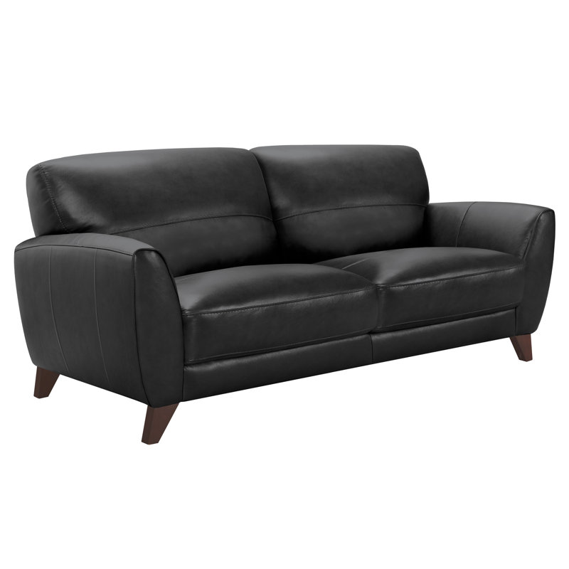 Caloundra 81.9" Genuine Leather Round Arm Sofa