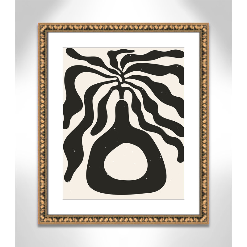 «Henri Matisse», reproduction d'algues noires par Stanley, L 22,5 po x H 26,5 po, Imprimé mat, Perles de feuilles dorées