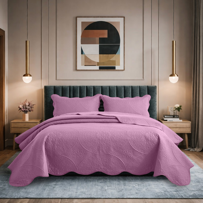 Oxford Luxury Hotel Style Bedding Set with Matching Shams, Lightweight and Breathable, All Season Bed in Bag, Purple