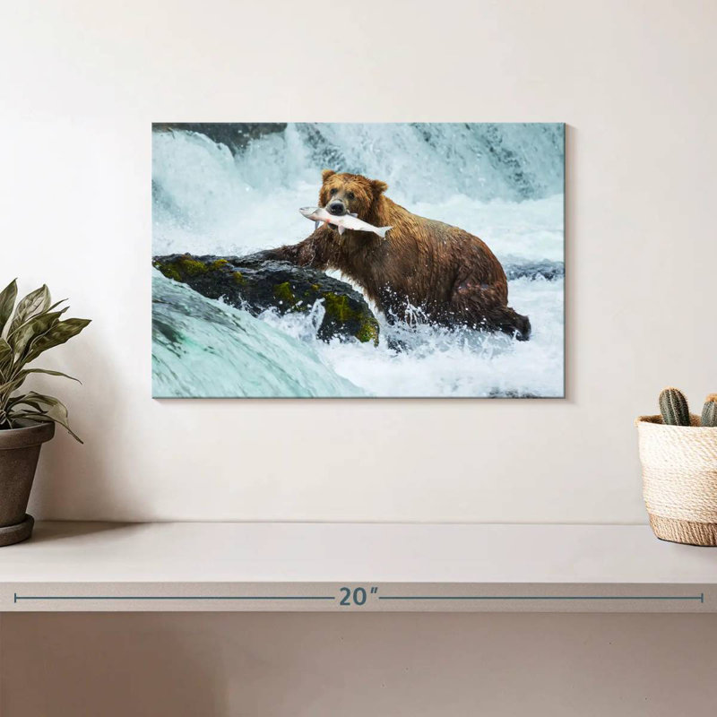 Simple Bear Fishing, 8" H x 12" W