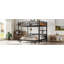 Lit superposé double au-dessus de double / lit mezzanine en métal et lits plateforme en métal, avec barrière de sécurité surélevée-469903898-469903896