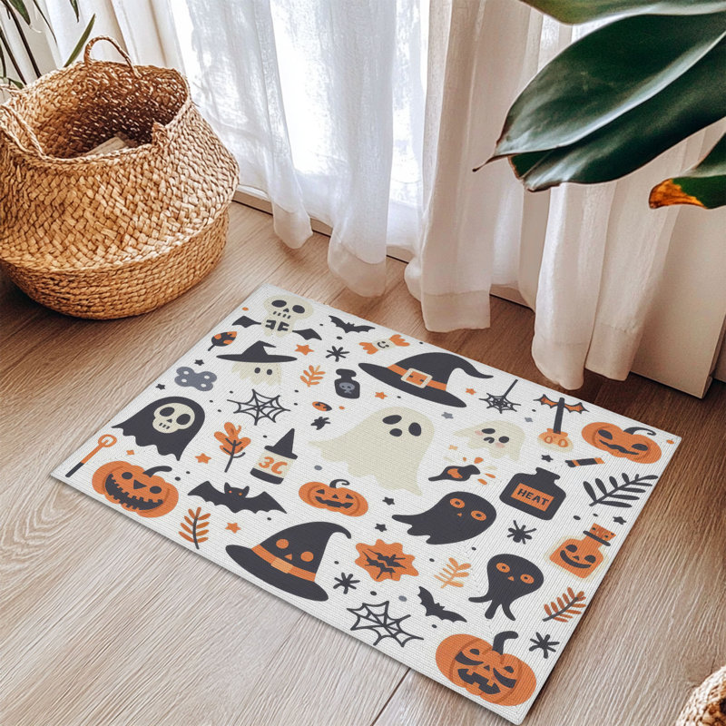 Tapis tressé rempli d'Halloween, Rectangulaire 3 pi x 5 pi