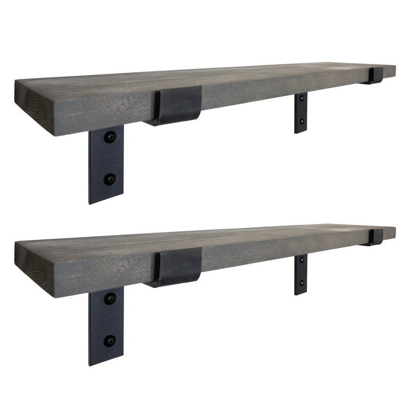 Tablette en bois massif Emerald Lee, H 1 po x l 16 po x P 4,5 po, Cerise noir