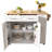 Kitchen Island With Movable Countertop, 3 Tier Pull Out Organizer, Internal Storage, Rolling Cart On Wheels, 2 Drawers, Towel Rack, White Foldable Drop Leaf, Cabinet Stable Construction-886415325