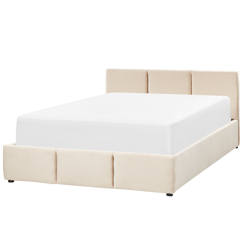 Irmchen Upholstered Ottoman Storage Bed, Beige, European Double (140 x 200cm)