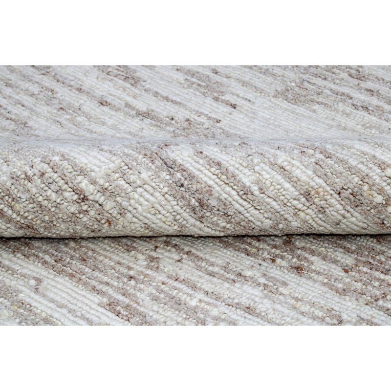 Wool Area Rug in Brown/Ivory/Gray, Rectangle 10' x 14'