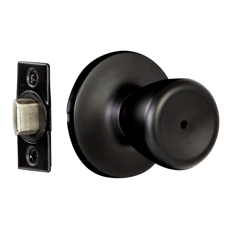 Bouton de porte de salle de bain / de chambre à coucher avec loquet universel à 6 verrouillages, Noir mat