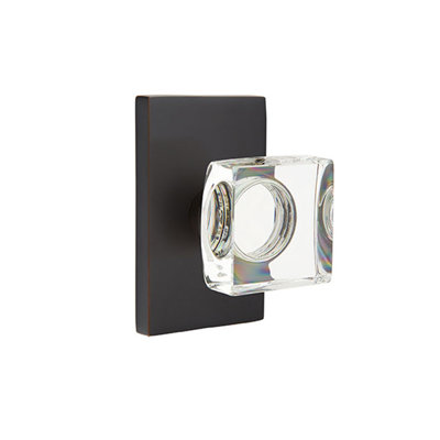 Bouton d'intimité carré en cristal avec rose rectangulaire moderne d'intimité