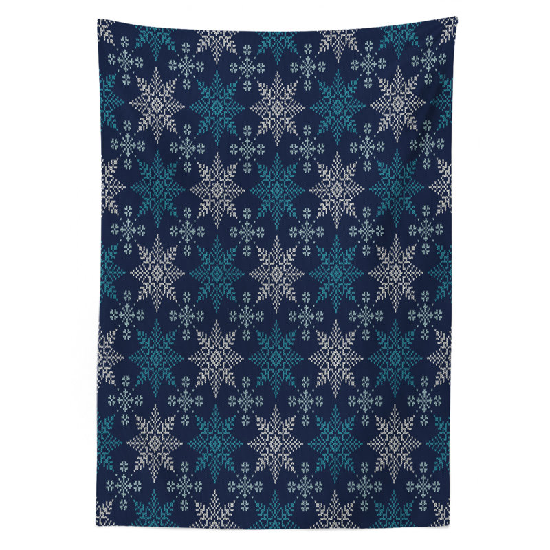 Geometric Christmas Tablecloth, 84" x 60"