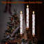 Bougies de Noël coniques avec des impressions du Père Noël, paquet de 4 bougies à DEL avec minuterie, bougies sans flamme scintillantes avec des impressions du Père Noël pour la décoration intérieure (0,78 po x 9,6 po)