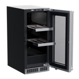 Marvel 15"W. Professional 2.7 Cu.Ft. Built-In Dual Zone Beverage Center - Stainless Steel Frame with Glass