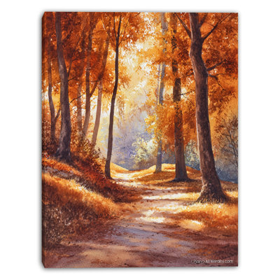 Art mural sur toile Amber Forest Pathway