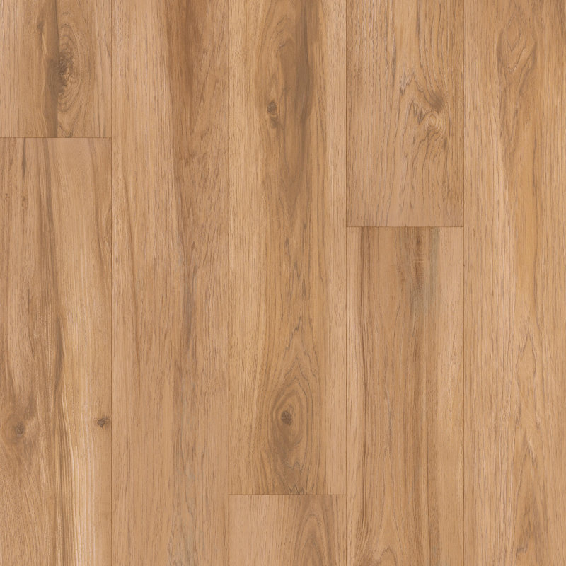 Restoration Collection® Atlas 7.66" x 59.5" x 12mm Hickory Laminate Flooring in Canyon, Natural Wood