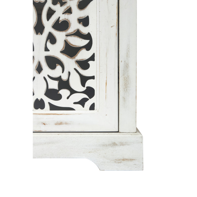 Antique White Storage Console - Functional Addition For Hallway Vintage Accent Sideboard & Solid Wood Living Room Unit