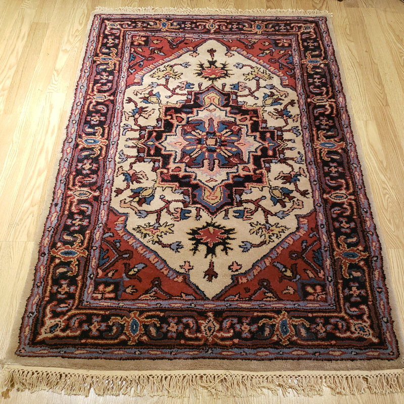     Dorset Heriz Geometric Handmade Wool Oriental Rug, Rectangle 2' x 3'