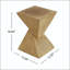 Table d'appoint TESS Modern - forme de sablier torsadé, naturel clair, sans assemblage-129458320